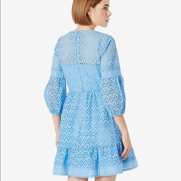 Lilly Pulitzer Lucinda Dress Zanzibar Blue Tideline Eyelet Dress - Picture 2 of 5
